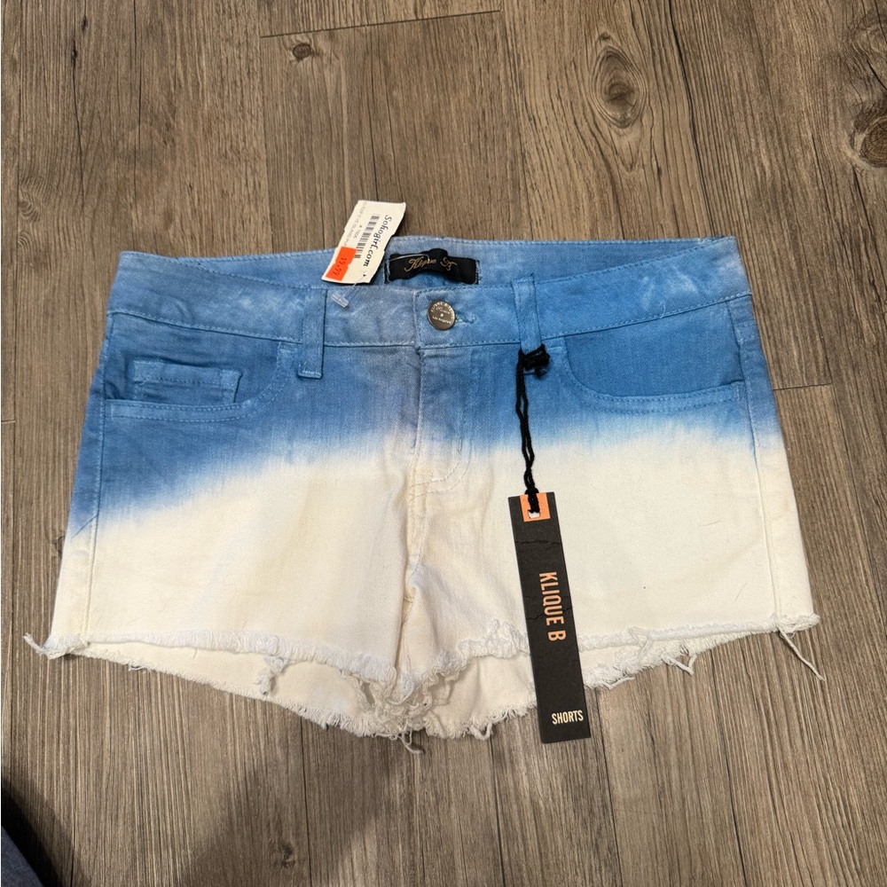 Blue and White Women's Shorts